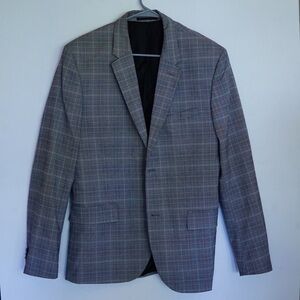 Gray Plaid Men's Blazer and pants